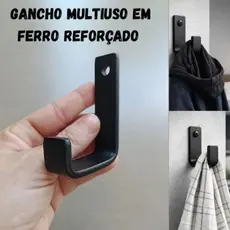 Gancho Suporte de Parede Multiuso de Ferro Reforçado – Organizador de Bolsas Toalhas Roupas e Acessórios
