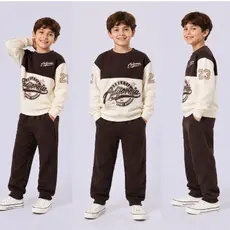 Conjunto Infantil Menino Agasalho Inverno Moletinho Calça+Casaco 4 ao 12 Conjunto Infantil Masculino