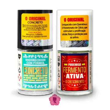 Base Concreto Endurecedora + Fermento Crescimento Sos Unhas Top Beauty - Escolha