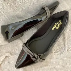 Sapatilha Feminino Bico Fino Verniz Brilho Maite Love Shoes 34 Ao 40
