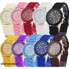 Stock Relógio De silicone De Genebra Versão Feminina Coreana Da Moda Linda Cor Geléia Estudantil Lazer À Prova D'água