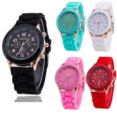 Relógio De Quartzo De Genebra Moda Mulher Casual De Pulso De Borracha Gelatinosa Jam Tangan Gift