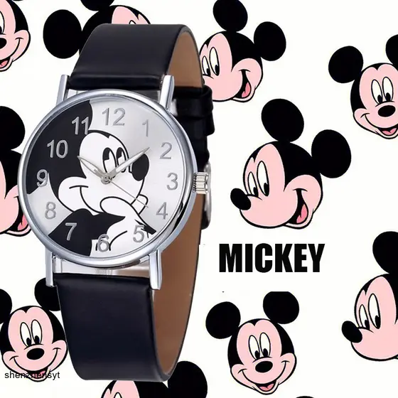 COD Relógios De Quartzo Fofos Mickey Cartoon Fashionable