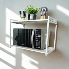 Prateleira Industrial 30x60 com Suporte Micro-ondas Cozinha Ferro Reforçado Decoração Moderna