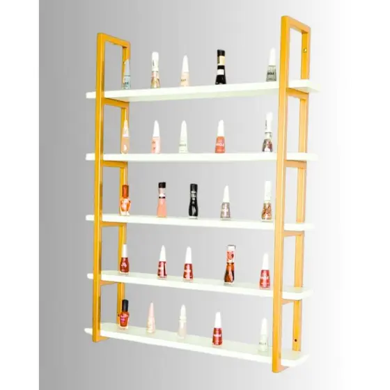 Expositor de Esmaltes 80x60cm Ferro MDF Metalon Manicure Salão Estilo Industrial Parede