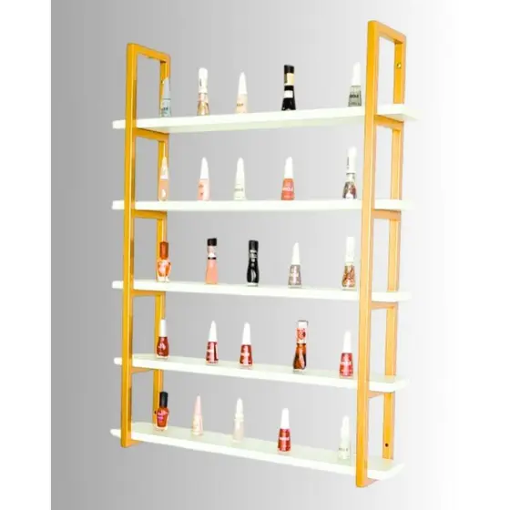 Par Suporte Industrial 10x80cm Metalon Para Prateleira Expositor Esmalteiro Salão Decoração
