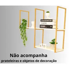 Trio Suportes Para Prateleira 20cm Ferro Resistente Parede Decoração Estante Sem MDF