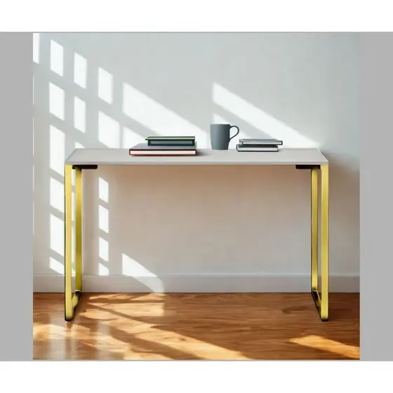Mesa Escritório Industrial 110x50cm em Ferro e MDF Home Office Estudo Mesa Moderna Decoração