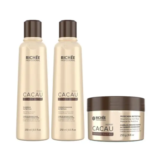 Richée Cacau Power Nutri Kit Shampoo Condicionador e Máscara