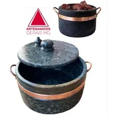 Panela de Pressão de Pedra Sabão N°6 Tradicional Alta Resistência