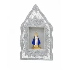 Capela de Pedra-Sabão Artesanal com Nossa Senhora em Aço Inox