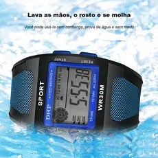 Relógio original digital à prova d'agua masculino presente da moda esportivo alarme/cronômetro [225]