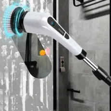 Escova de Limpeza Elétrica Recarregável 9 em 1 Ajustável para Banheiro Janela