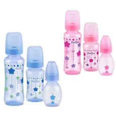 Kit 3 Mamadeiras Petita Bico de Silicone BPA Free Estampada