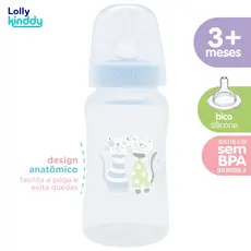 Mamadeira Big Zoo 330ml Bico de Silicone Redondo Lolly Baby
