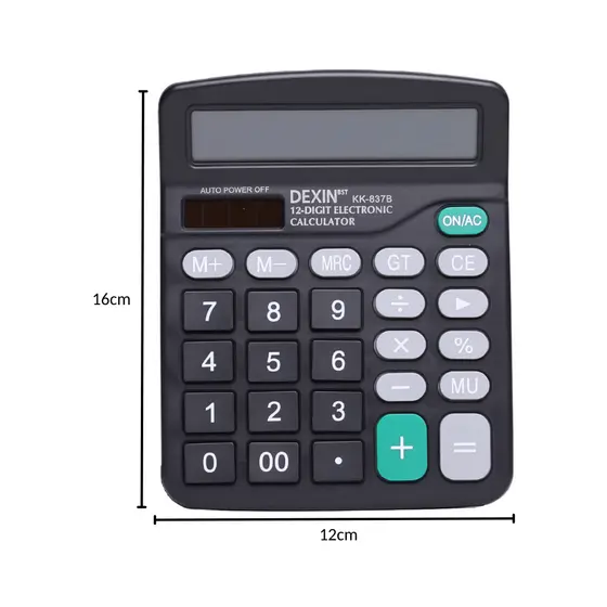 Calculadora Básica De Mesa 12 Dígitos 12cm x 16cm - Essencial para Trabalho e Estudo!