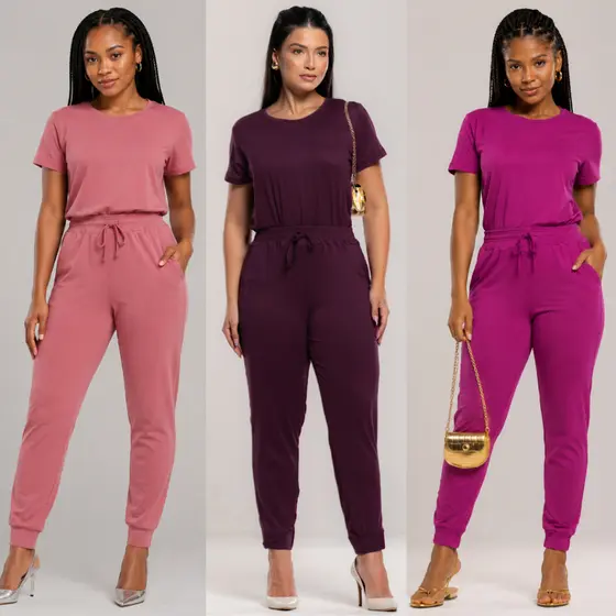 Conjunto Feminino Malha Suede Light Cal莽a Jogger Blusa Feminina Confort谩vel Fardamento Roupa