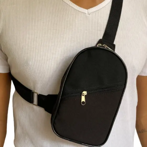 Bolsa Shoulder Bag com alça  Transversal e de Ombro Pochete Unissex