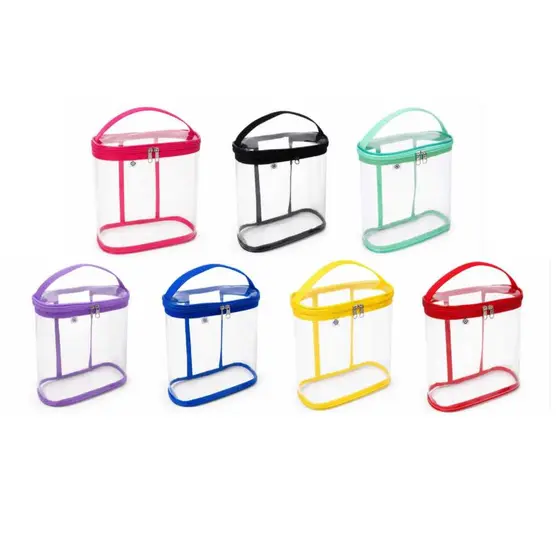 Porta Shampoo Necessaire  Organizadora Maquiagem Viagem Praia Transparente