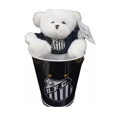 URSO SANTOS FUTEBOL CLUBE PELÚCIA ORIGINAL DENTRO DO BALDE OFICIAL DO CLUBE