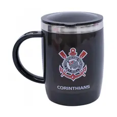 CANECA CORINTHIANS TÉRMICA ORIGINAL DO CLUBE 450ML COM TAPA OFICIAL NA CAIXA