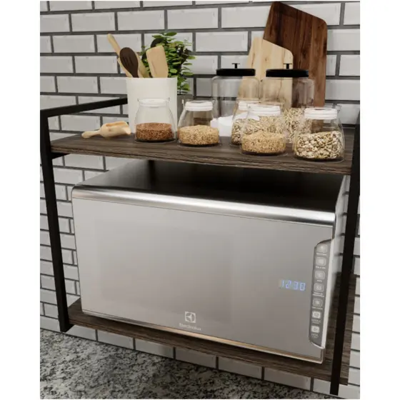 Suporte Industrial Reforçado 48cm para Prateleiras e Micro-ondas