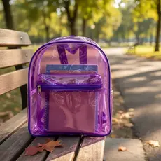 Mochila Bolsa Transparente Neon Várias Cores Costas Unissex