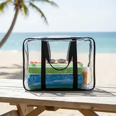 Bolsa Mala Sacola Transparente Feira Academia Praia Piscina Diversas Cores PVC Resistente