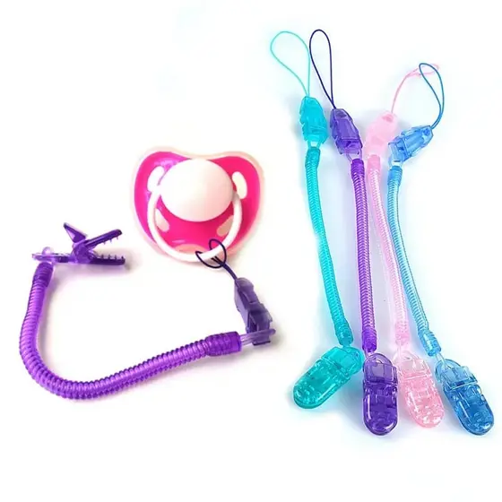 Prendedor de chupeta bebê universal protetor elastico que estica contra sujeiras com grampo