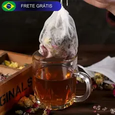 Saquinhos Infusores para Chá, Café, Ervas e Especiarias 100 Unidades 8x10cm Biodegrad