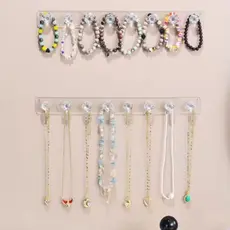 Gancho 8 e Organizador Cristal de Joias Colares Utensílios para Cozinha e Banheiros Sem perfurar