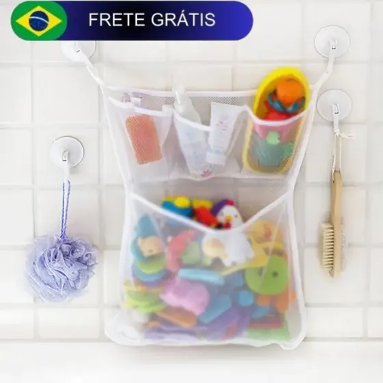 Rede Saco Organizador de Brinquedos de Bebê Criança Infantil para-Banheiro