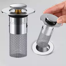 Válvula de Pia Pop-Up com Filtro Anti-Entupimento para Banheiro