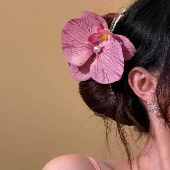 Presilhas Para Cabelos Modelos Garra Orquídeas Elegante