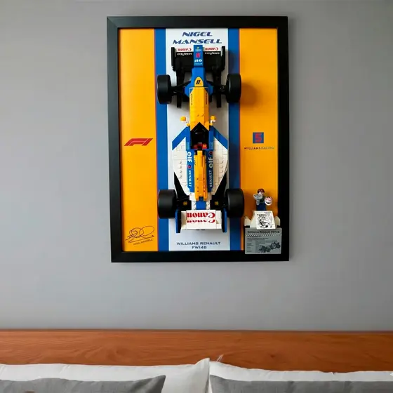 Quadro Expositor Para Lego Icons Nigel Mansell 10353 Tamanho A3 Premium