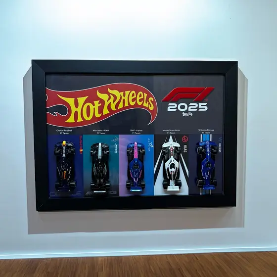 Quadro Expositor Hot Wheels F1 2025 Tamanho A4