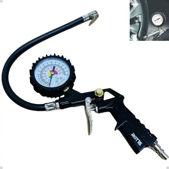 Calibrador De Pneu Analogico Manometro Rotta376 220libras/16bar