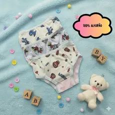 Kit 20 Calcinha Infantil de Algodão com Forro (ESTAMPAS ALEATÓRIAS)