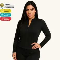 Casaco Dryfit Casaquinho Jaqueta Proteção Solar Zíper Slim Blusa Térmica Treino Academia Feminina