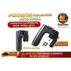 Cabo Puxador Air Fryer Compatível Mondial AF29 AF30 AF31 AF35 AF36 — Resistência e Encaixe Acompanha Parafusos
