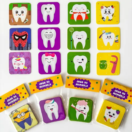 Kit 10/20/30 Jogo Da Memória Dentinhos - Dentista Odontopediatria / Odonto