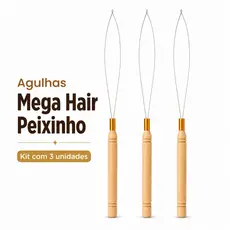 Agulha P/ Aplicação Mega Hair Peixinho - 3 Unidades