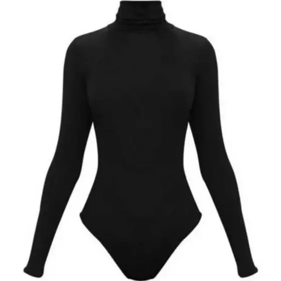 BODY FEMININO MANGA LONGA GOLA ALTA BASICO SEGUNDA PÉLE TECIDO PROTEÇÃO UV