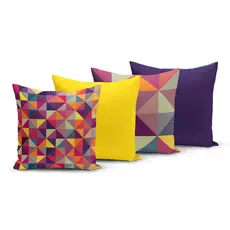 Kit 4 Capas de Almofadas Yuzo 45x45cm Geométrica Colorida