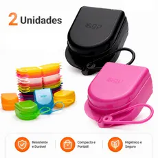 Kit 2 Unidades Caixinha Aparelho Estojo Ortodôntico Bruxismo Protetor Bucal Moldeira Tutti Fruti