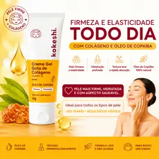 Creme Gel Facial Gota De Colágeno 45g Regenerador Antissinais Kokeshi