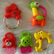 Brinquedo Para Bebê com 4 pçs Chocalho Infantil Mordedor Colorido