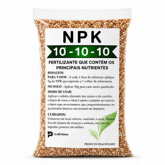 Adubo Fertilizante NPK 10-10-10 5kg Alta Nutrição para Flores , Hortas, Jardins, Vasos e Gramados