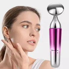 Massageador Facial Inox a bateria Multifuncional para Limpeza e levantamento da pele do rosto