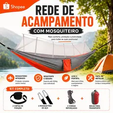 Rede de Camping com Mosquiteiro Rede de Descanso para Trilha Viagem Bolsa de Transporte